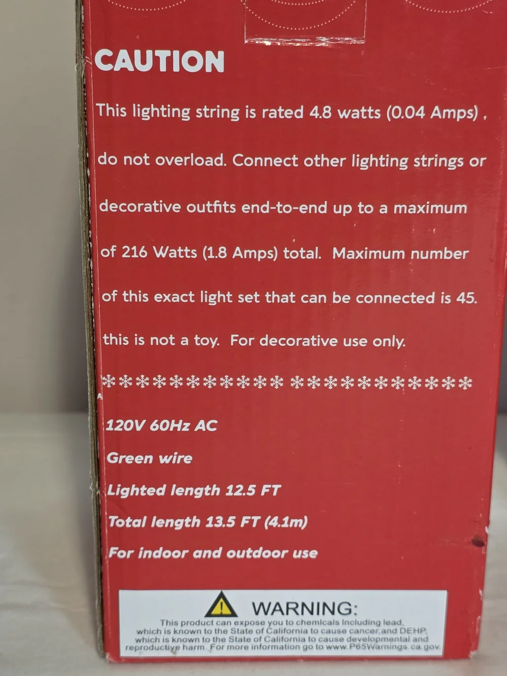 50 LED String Fairy Lights Red Warm White Indoor Outdoor Round Ball Blubs